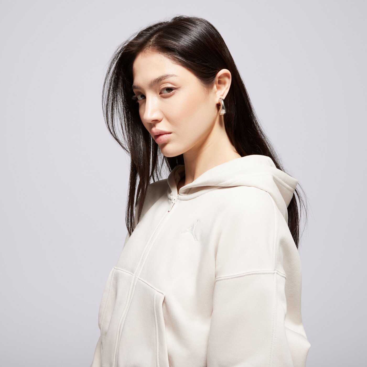 Дамски суичър JORDAN СУИТЧЪР СЪС ЗАКОПЧАВАНЕ С   КАЧУЛКА W J BRK FLC FZ MO ih3351-104 цвят бежов