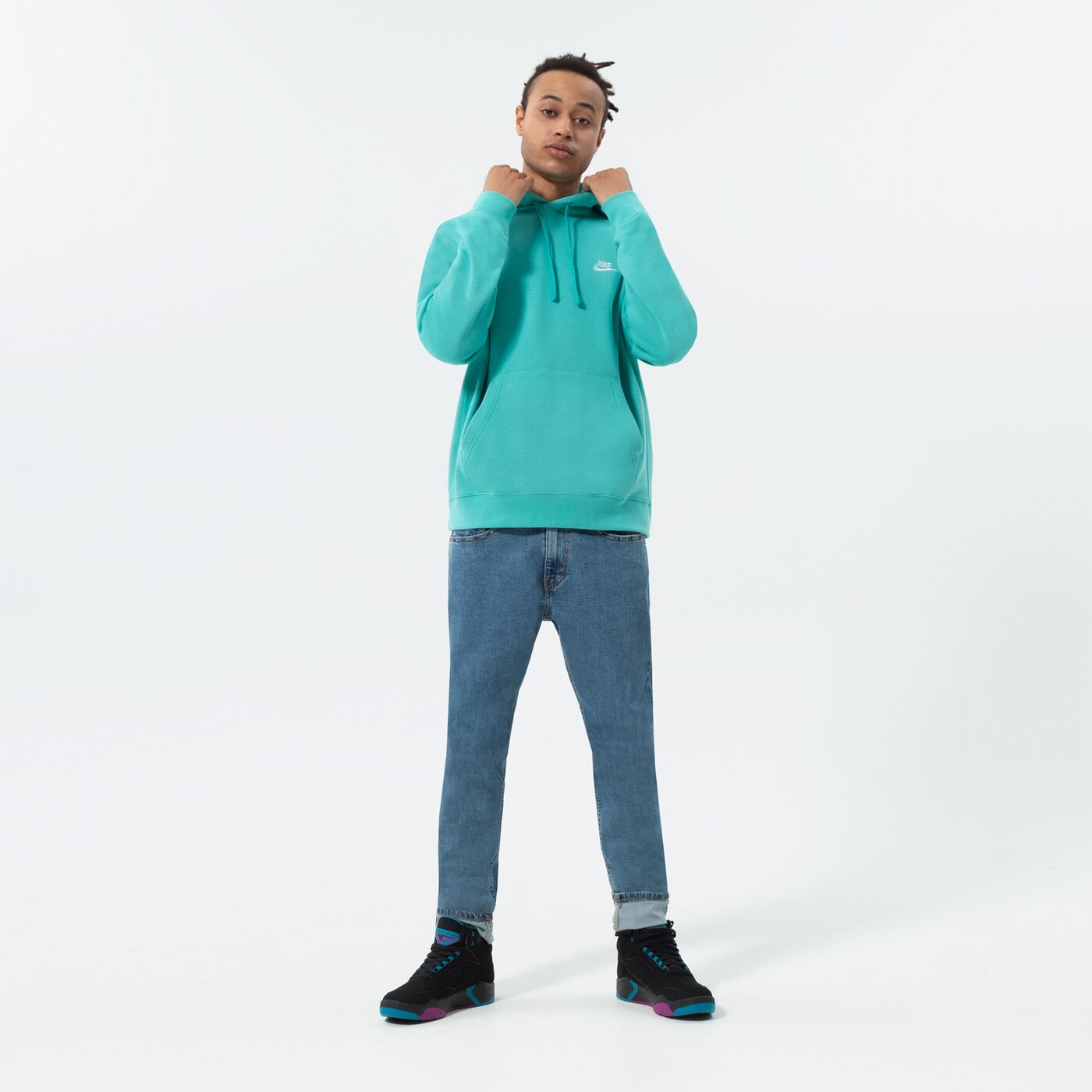 Мъжки суичър NIKE СУИТЧЪР С КАЧУЛКА SPORTSWEAR CLUB FLEECE bv2654-392 цвят син