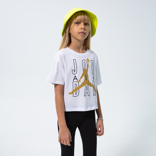Детска тениска JORDAN ТЕНИСКА JDG JORDAN AIR SHINE GIRL 45b058001 цвят бял