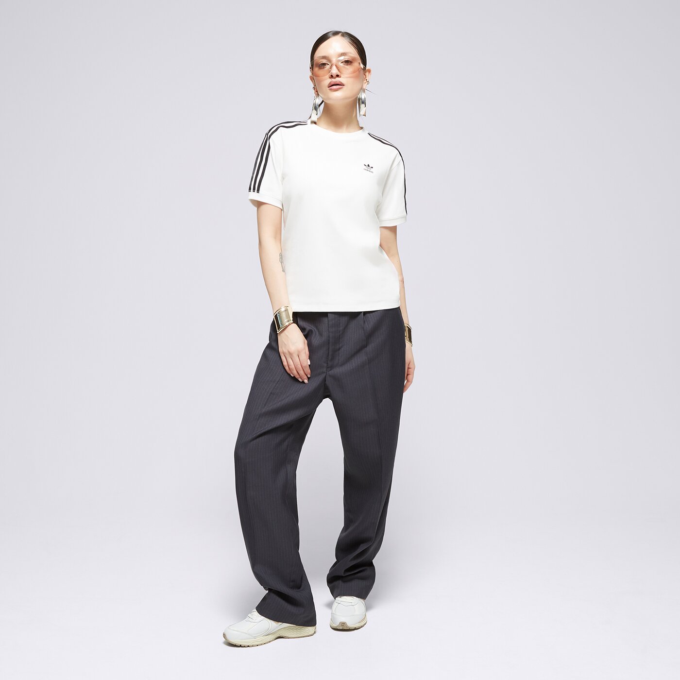 Дамска тениска ADIDAS ТЕНИСКА 3 STRIPE TEE ir8051 цвят бял