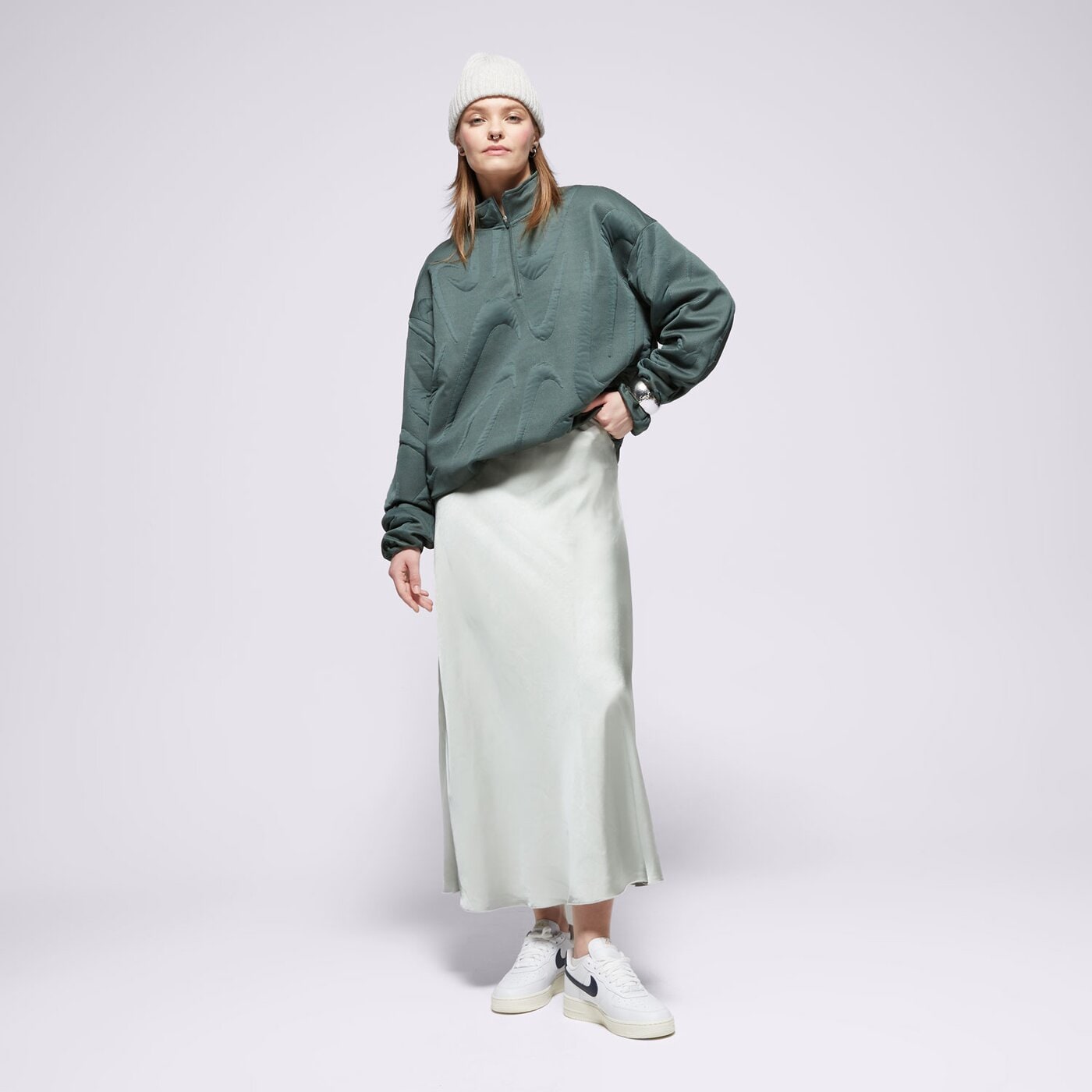 Дамско преходно яке NIKE ЯКЕ W NSW CLLCTN COZY LOGO QZ fv7806-338 цвят зелен