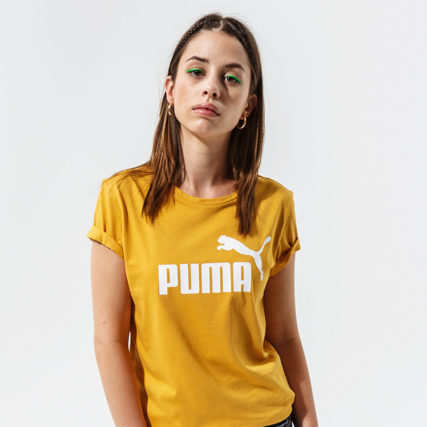 Дамска тениска PUMA ТЕНИСКА ESS LOGO TEE (S) - MINERAL YELLOW 58677537 цвят жълт