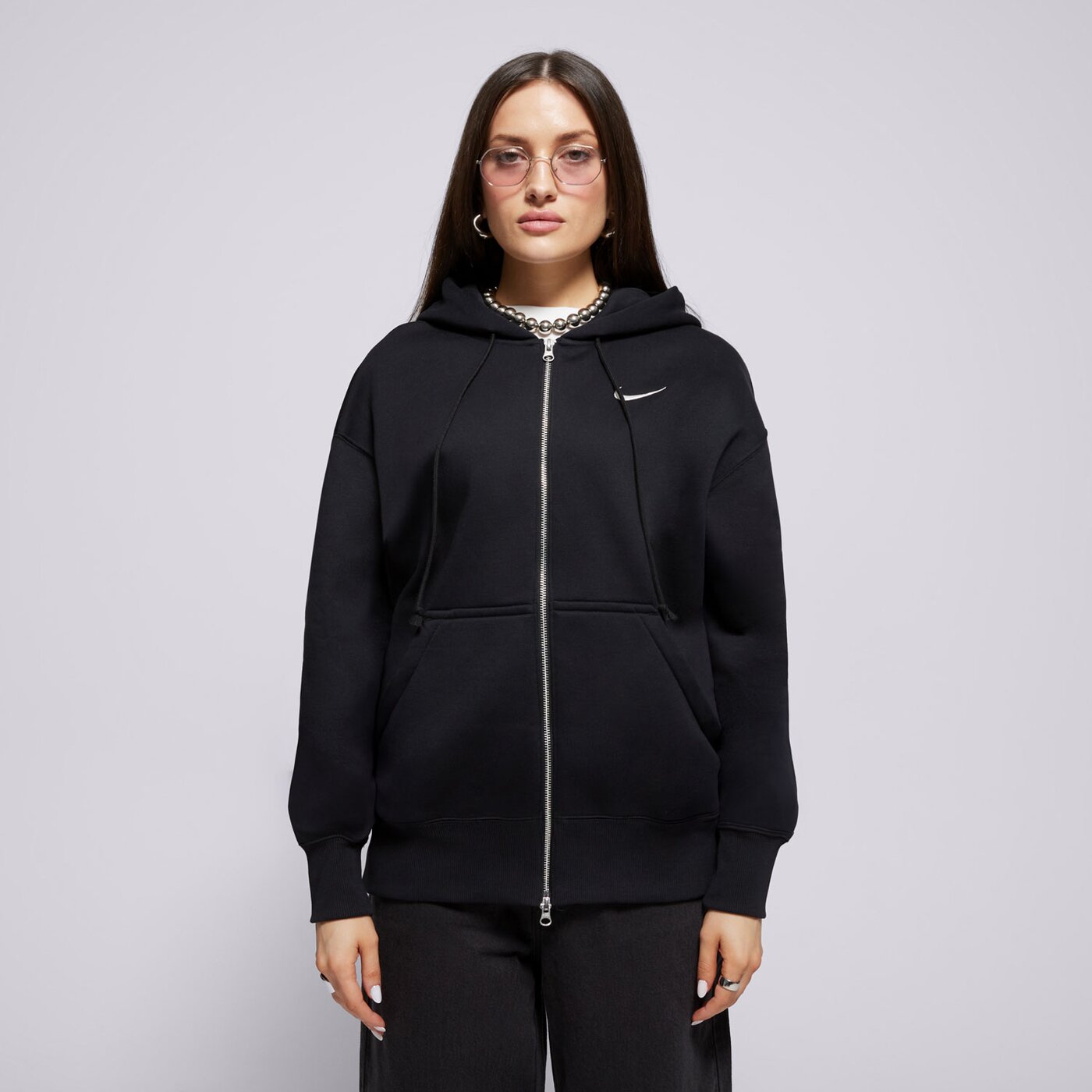 Дамски суичър NIKE СУИТЧЪР СЪС ЗАКОПЧАВАНЕ W NSW   PHNX FLC FZ OS HOODIE P dq5758-010 цвят черен
