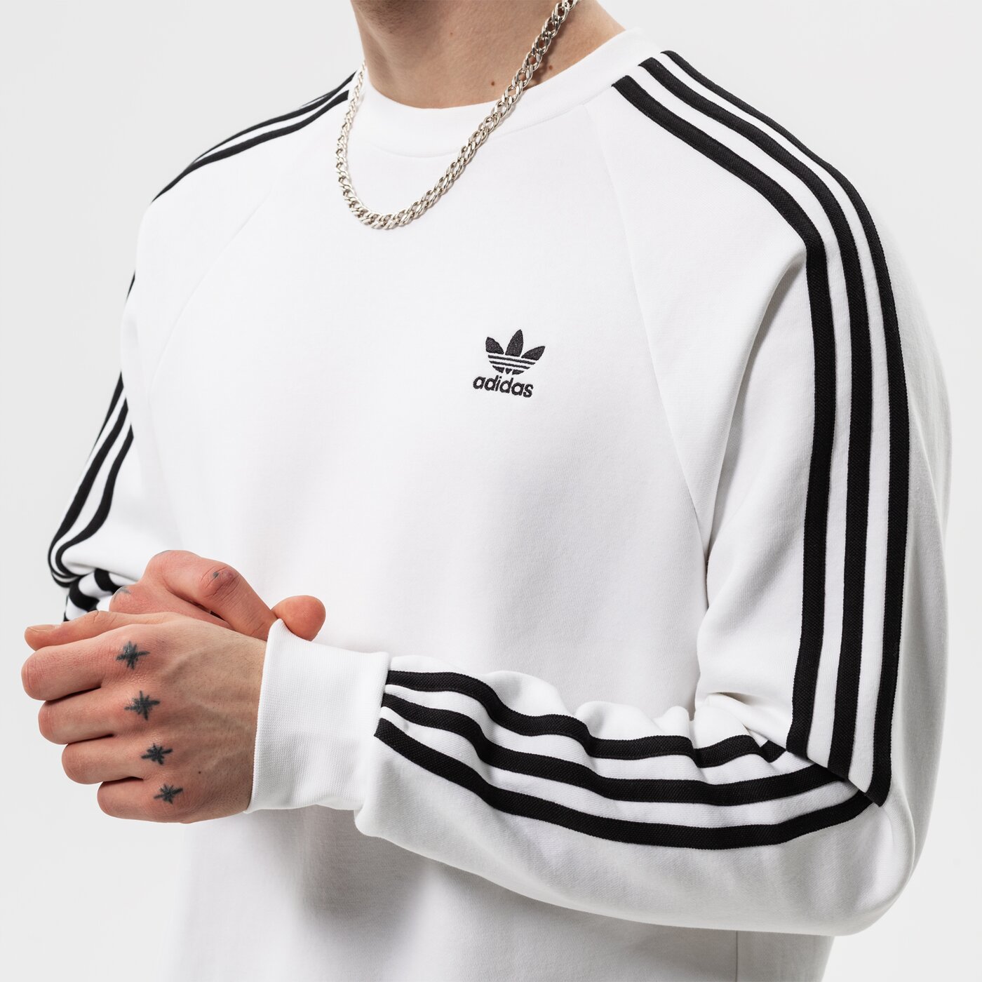 Мъжки суичър ADIDAS СУИТЧЪР 3-STRIPES CREW he9483 цвят бял
