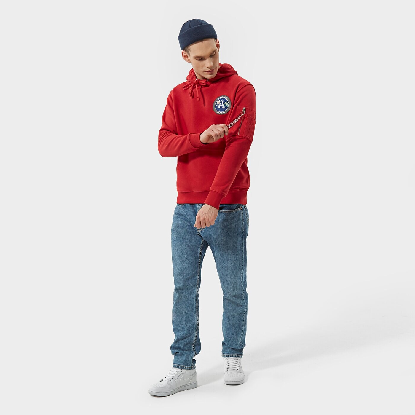 Мъжки суичър ALPHA INDUSTRIES СУИТЧЪР С КАЧУЛКА APOLLO MISSION HOODY 106338328 цвят виолетов