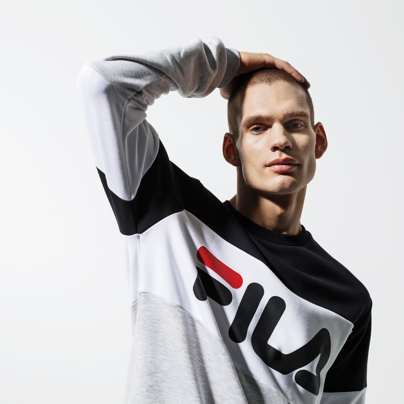 Мъжки суичър FILA СУИТЧЪР STRAIGHT BLOCKED CREW 681255i85 цвят сив