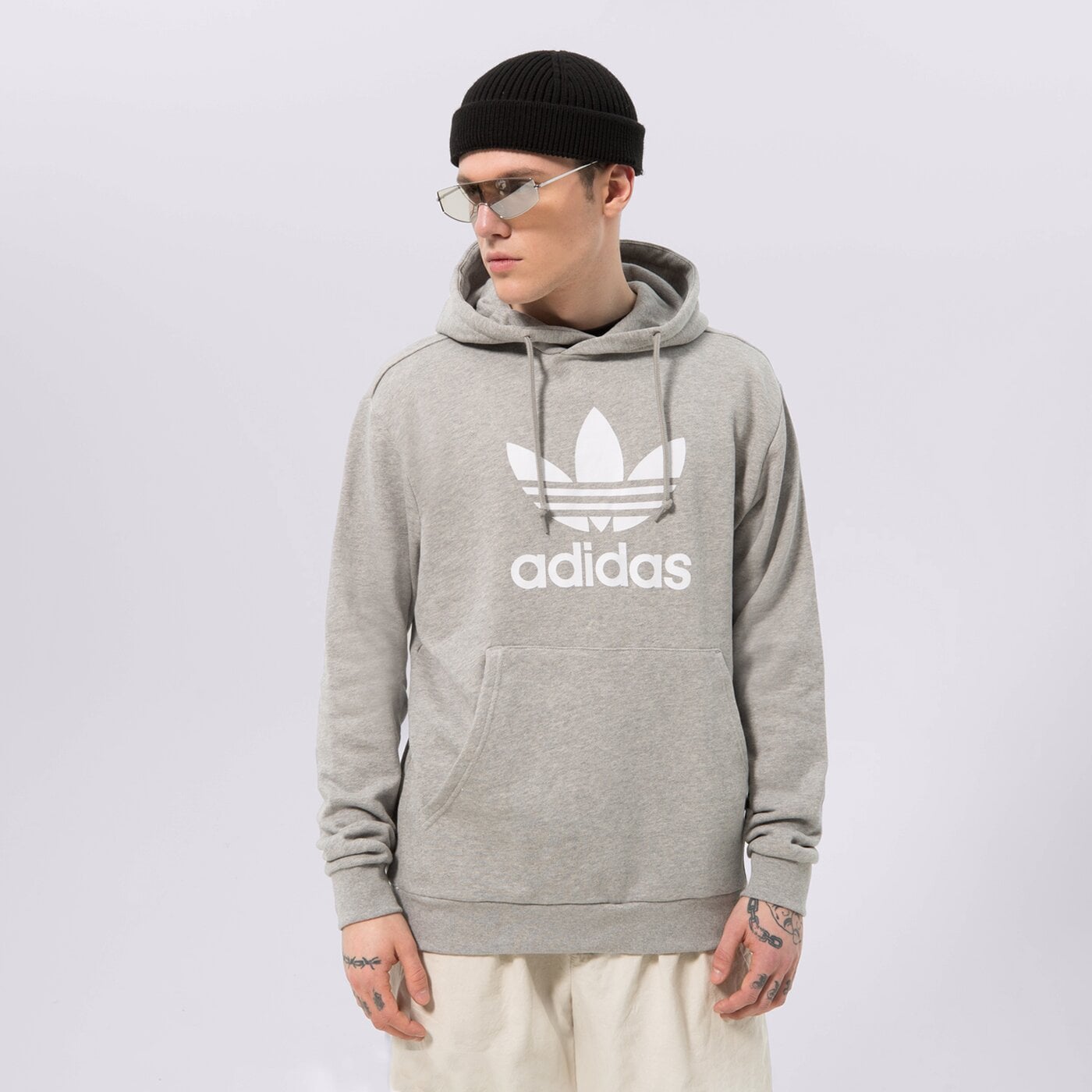 Мъжки суичър ADIDAS СУИТЧЪР С КАЧУЛКА TREFOIL HOODY ia4884 цвят сив