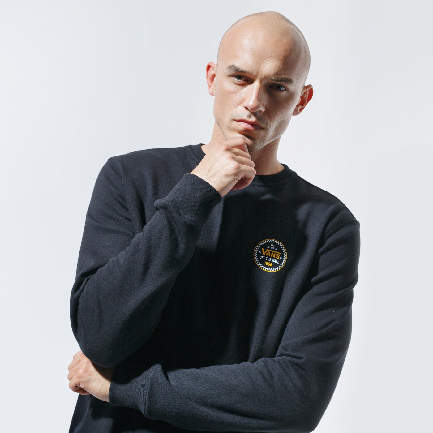 Мъжки суичър VANS СУИТЧЪР CHECKER 66 CREW vn0a4rqyblk1 цвят черен