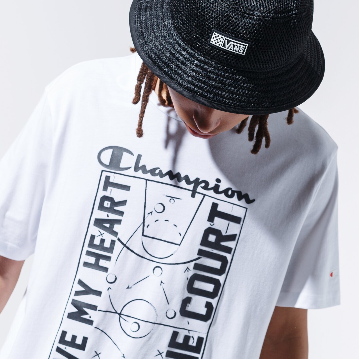 Мъжка тениска CHAMPION ТЕНИСКА COURT TEE 215492ww001 цвят бял