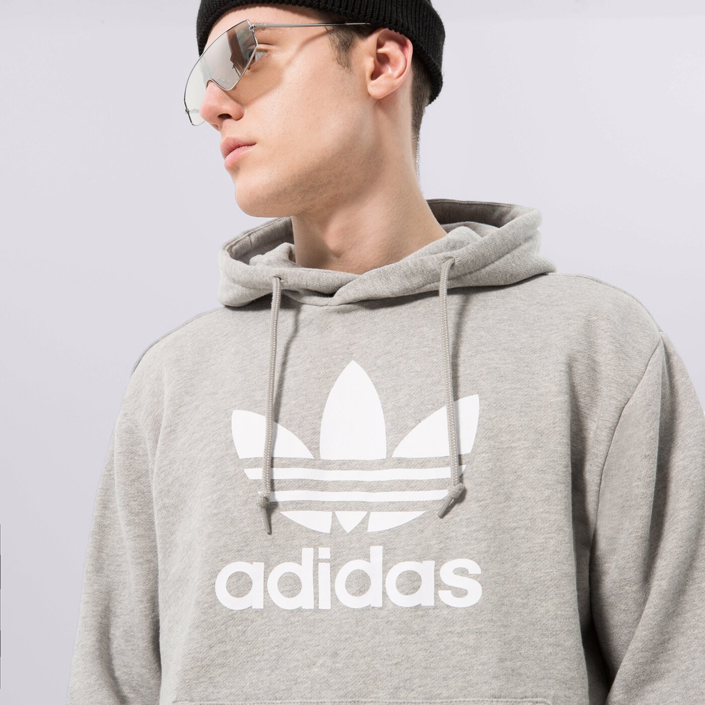 Мъжки суичър ADIDAS СУИТЧЪР С КАЧУЛКА TREFOIL HOODY ia4884 цвят сив
