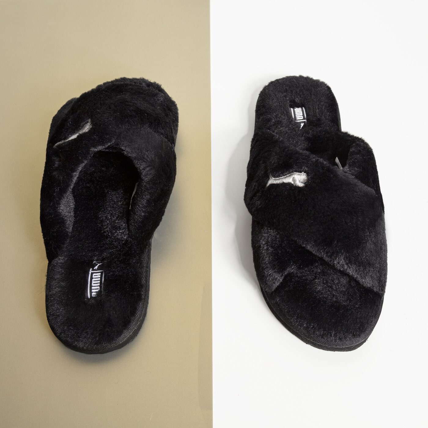 Дамски чехли и сандали PUMA FLUFF X STRAP  38493601 цвят черен