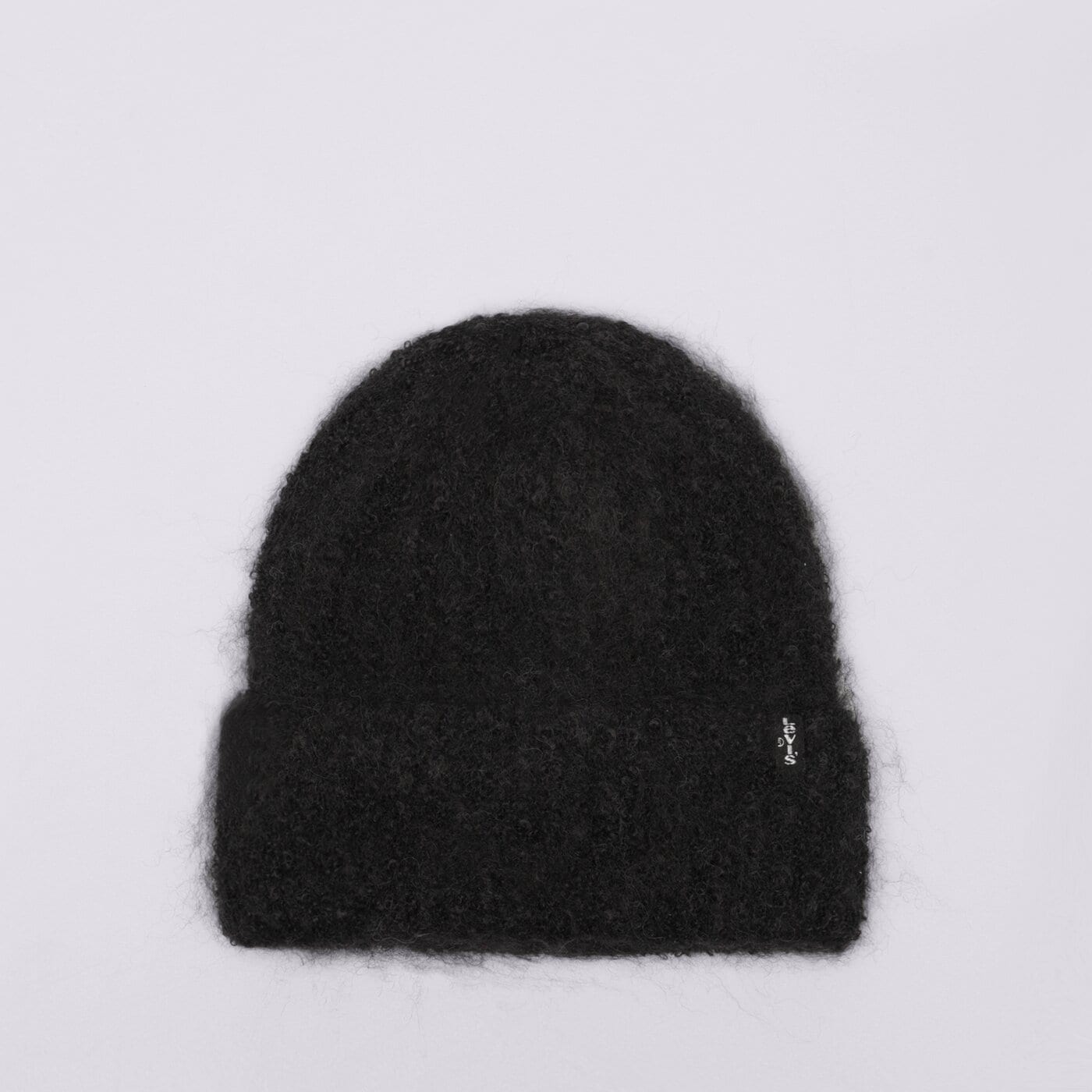 Дамска зимна шапка LEVI'S ШАПКА WOMEN'S FUZZY BEANIE d7829-0001 цвят черен