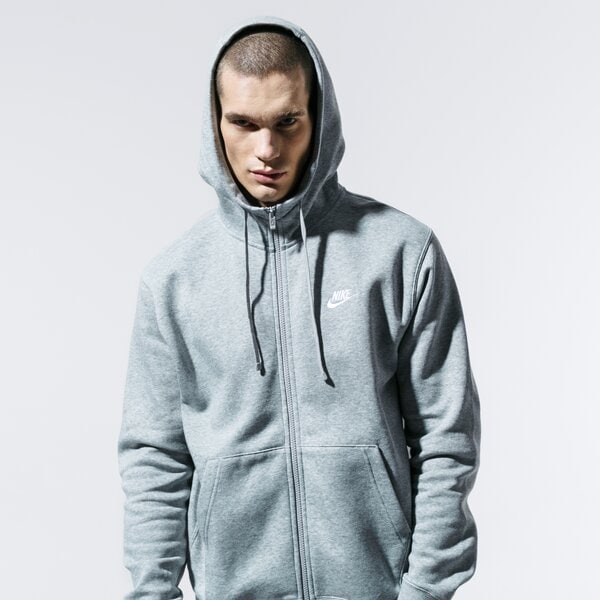 Мъжки суичър NIKE СУИТЧЪР С ЦИП SPORTSWEAR CLUB FLEECE  bv2645-063 цвят сив