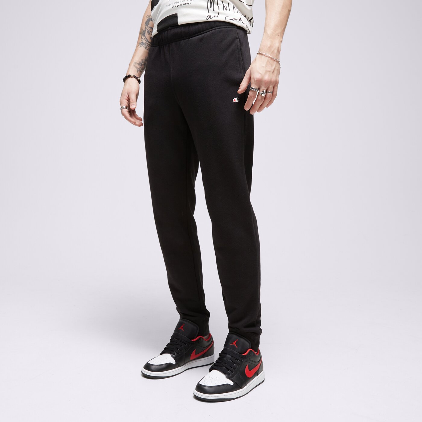 Мъжки панталони CHAMPION ПАНТАЛОНИ RIB CUFF PANTS 218704kk001 цвят черен