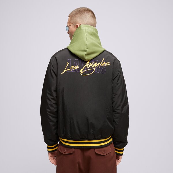 Мъжко зимно яке NEW ERA ЯКЕ SCRIPT BOMBER LAKERS LOS ANGELES LAKERS 60332205 цвят черен