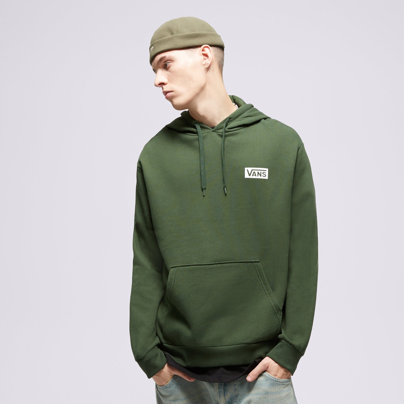 Мъжки суичър VANS СУИТЧЪР С КАЧУЛКА RELAXED FIT vn0007fnbd61 цвят зелен