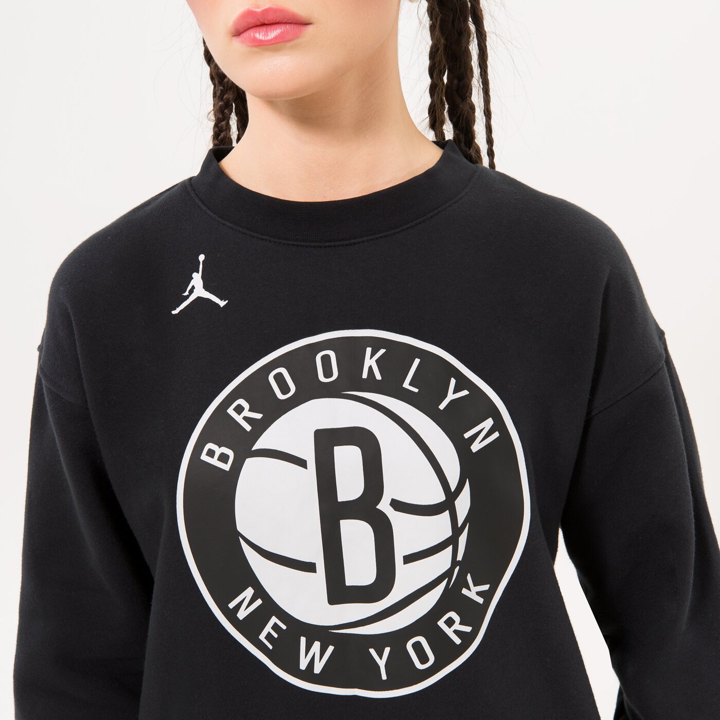 Дамски суичър JORDAN СУИТЧЪР BKN W NK FLC CREW CTS STMT NBA do0192-010 цвят черен