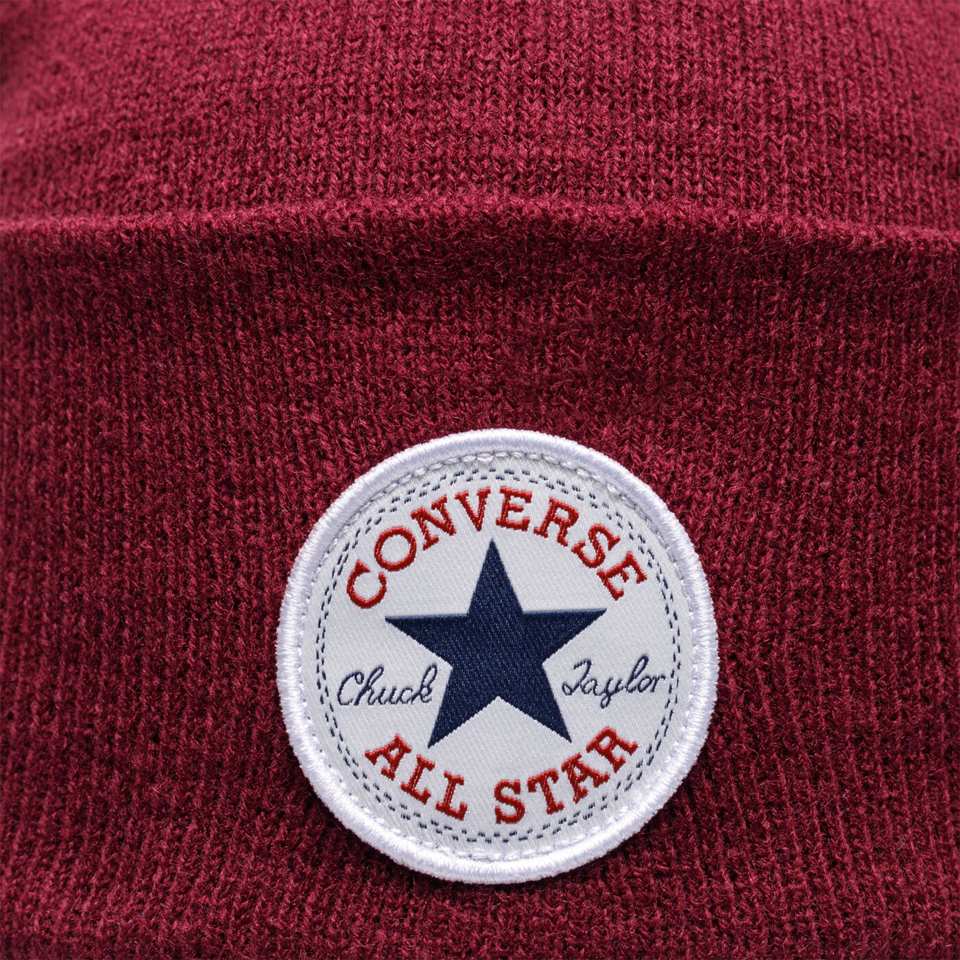 Дамска зимна шапка CONVERSE ЗИМНА ШАПКА TALL CHUCK PATCH BEANIE 10019012-a04 цвят бордо