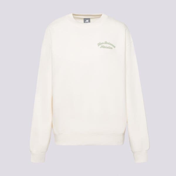 Дамски суичър NEW BALANCE СУИТЧЪР LINEAR HERITAGE FLEECE CREW wt53516pef цвят бежов