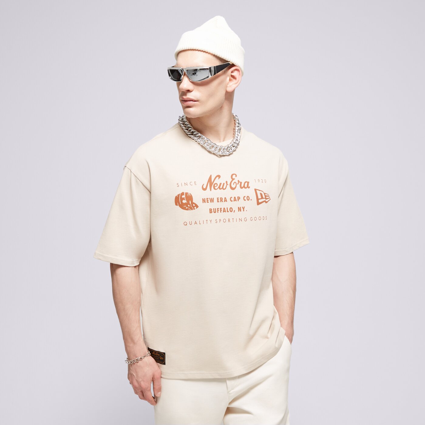 Мъжка тениска NEW ERA ТЕНИСКА NE HERITAGE PATCH OS NONE 60435369 цвят бежов