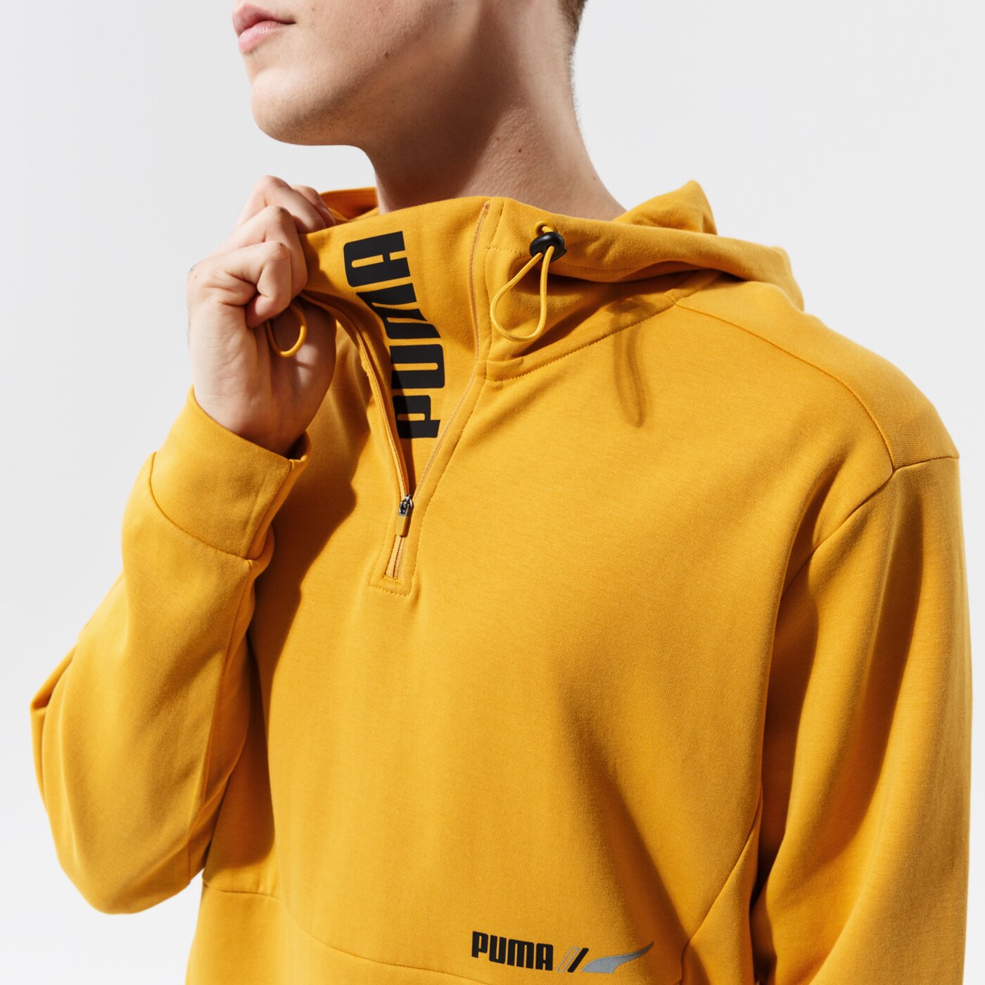 Мъжки суичър PUMA СУИТЧЪР С КАЧУЛКА RAD/CAL HALF ZIP DK - MINERAL YELLOW 58938937 цвят жълт