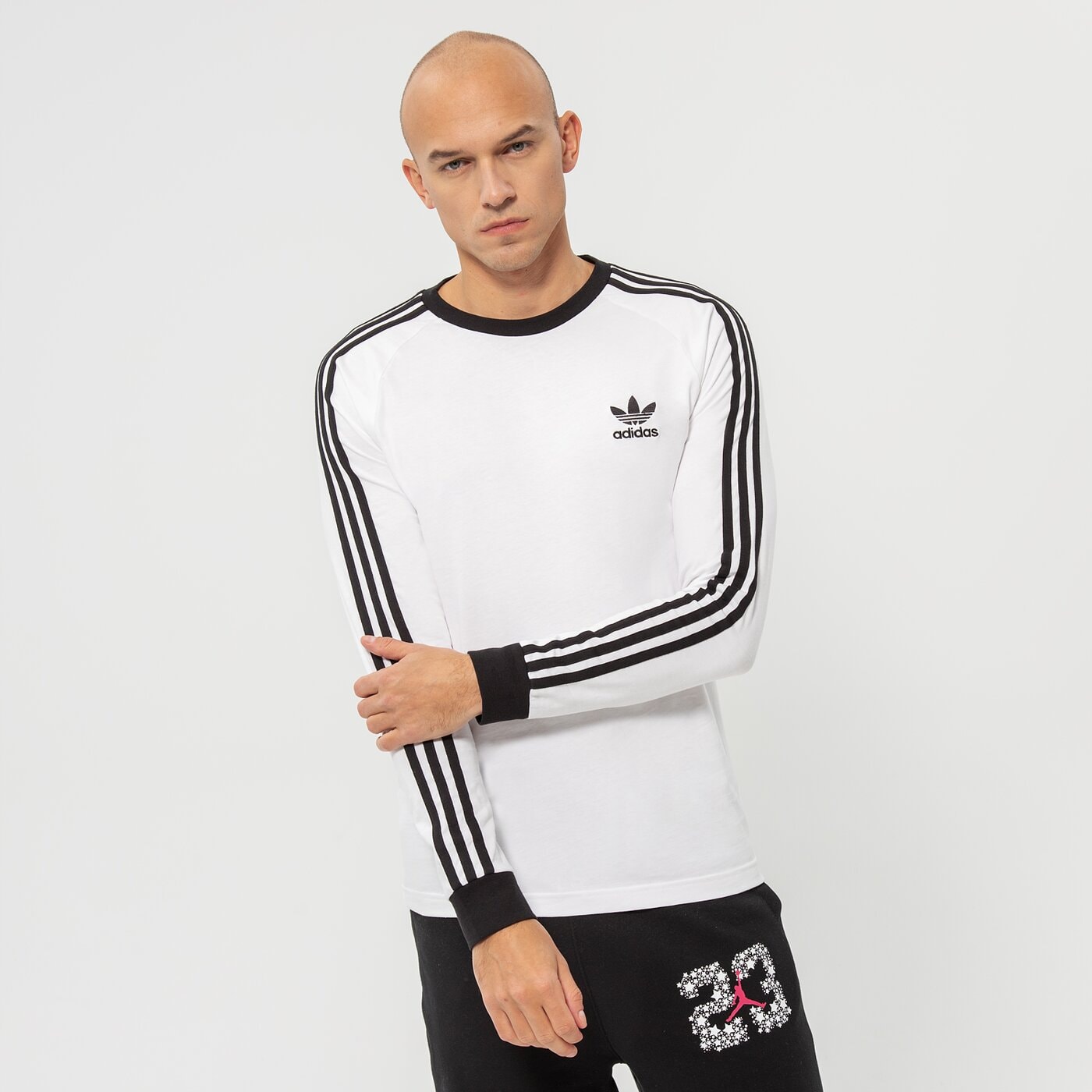 Мъжка тениска ADIDAS ТЕНИСКА 3-STRIPES LS T gn3477 цвят бял