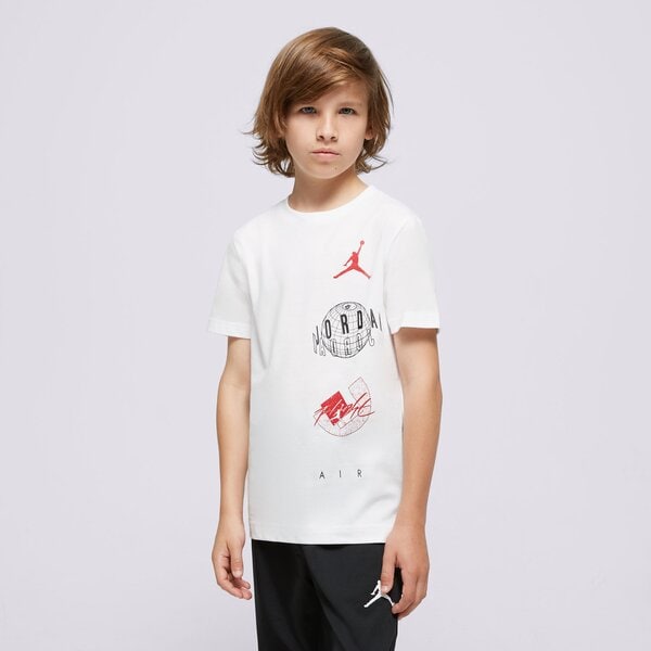 Детска тениска JORDAN ТЕНИСКА JDB AIR GLOBE JORDAN SS TEE BOY 95d121-001 цвят бял