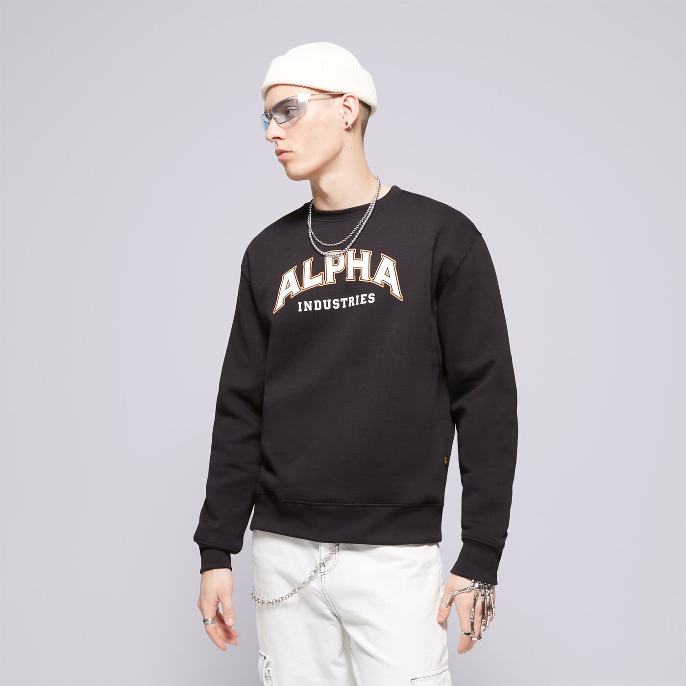 Мъжки суичър ALPHA INDUSTRIES СУИТЧЪР COLLEGE SWEATER 14630103 цвят черен