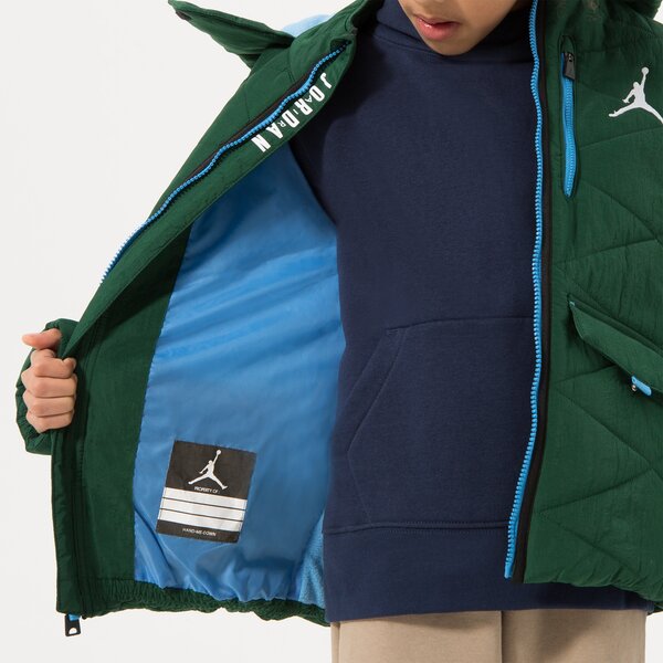 Детска преходно яке JORDAN ЯКЕ ЗИМНО DETACH HOOD PUFFER JACKET BOY 95b649-t17 цвят зелен
