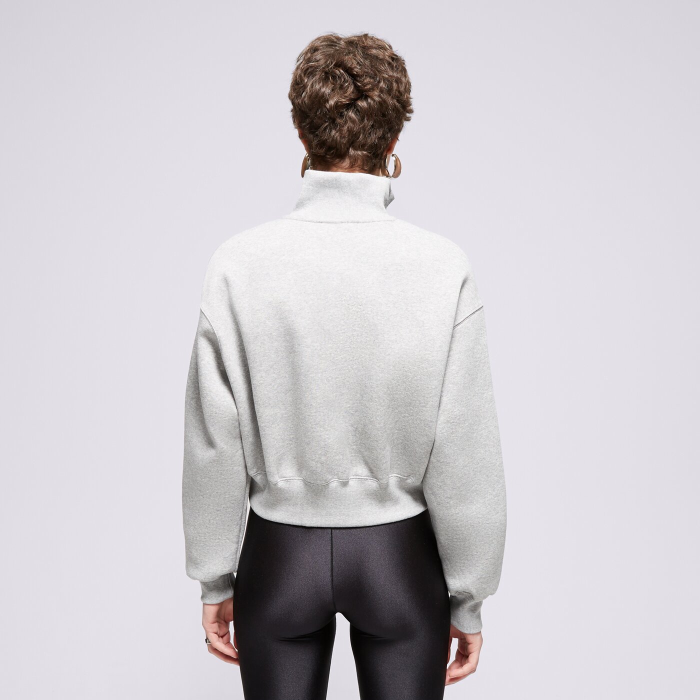 Дамски суичър NIKE СУИТЧЪР W NSW PHNX FLC QZ CROP dq5767-063 цвят сив