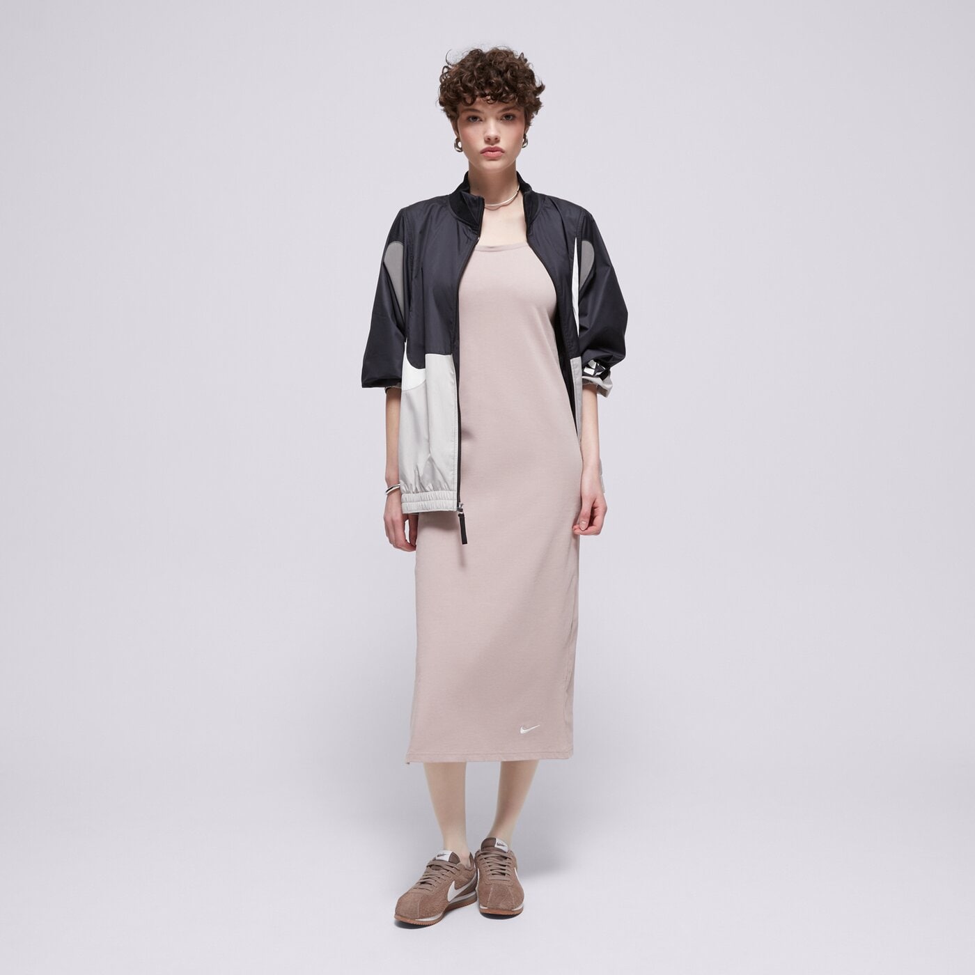 Дамски NIKE РОКЛЯ W NSW JRSY CAMI MIDI  dv7954-272 цвят бежов