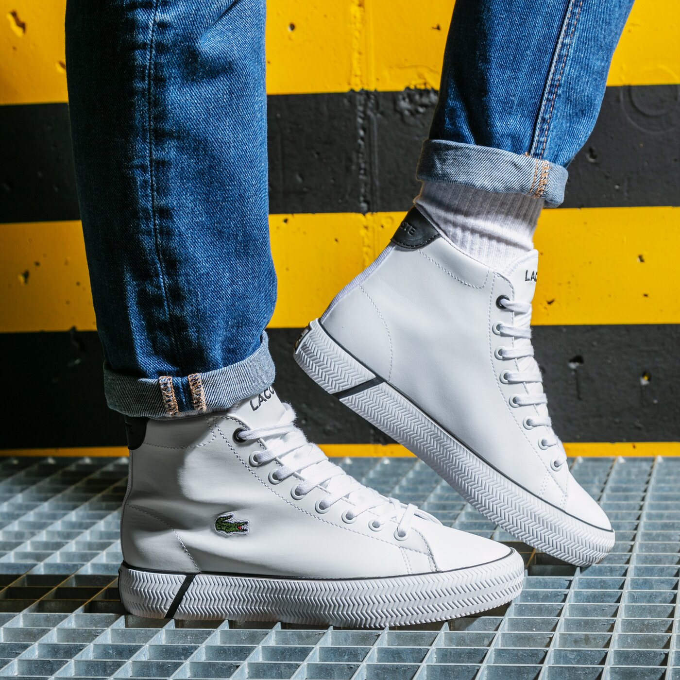 Детски маратонки LACOSTE GRIPSHOT MID 0121 1 CUJ 742cuj0002147 цвят бял