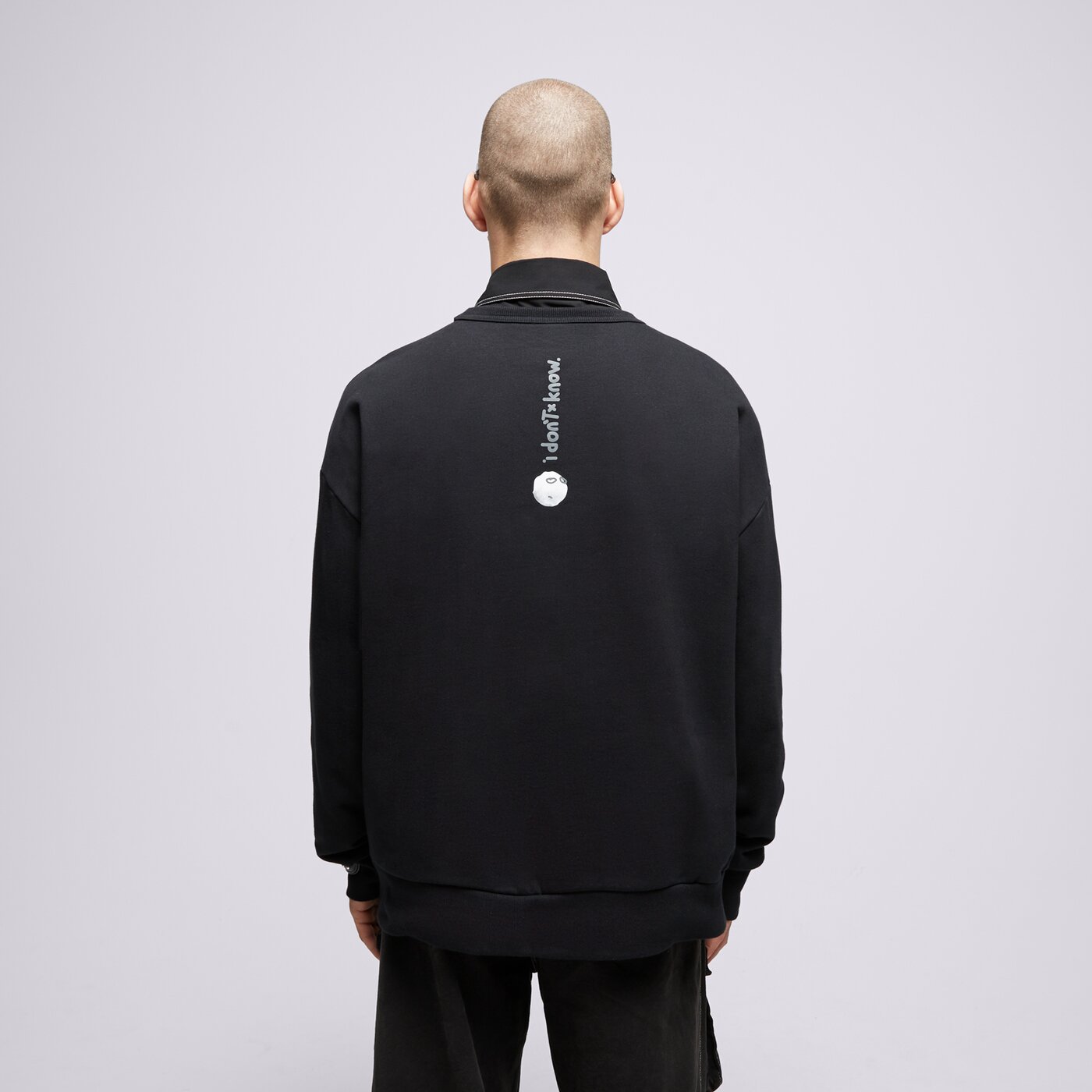 Мъжки суичър S.NOW JOB SIZEER CREWNECK “I DON'T KNOW” BLACK si123blu51001 цвят черен