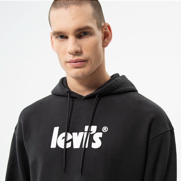 Мъжки суичър LEVI'S СУИТЧЪР С КАЧУЛКА RELAXED GRAPHIC PO 38479-0079 цвят черен