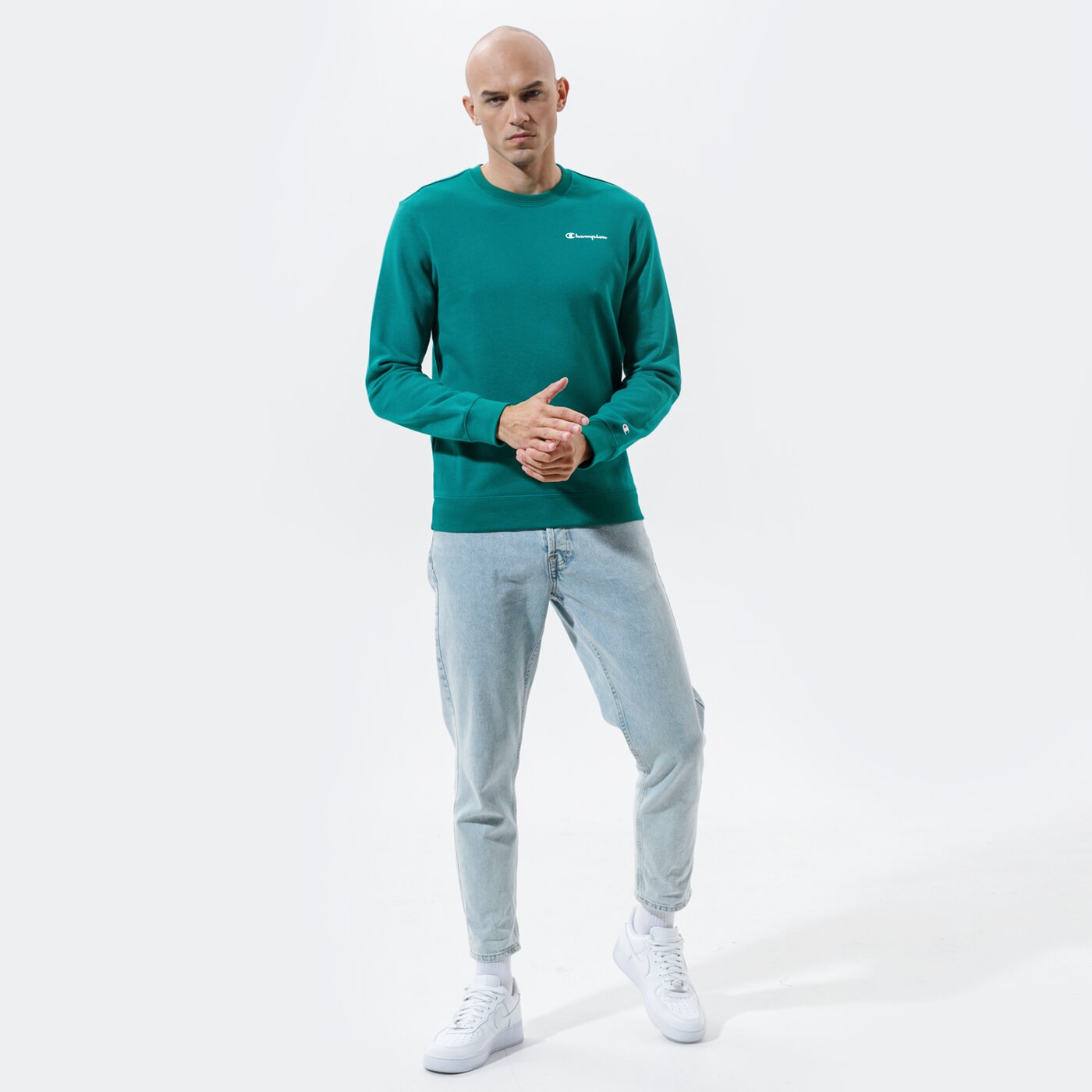 Мъжки суичър CHAMPION СУИТЧЪР CREWNECK SWEATSHIRT 214151gs040 цвят зелен