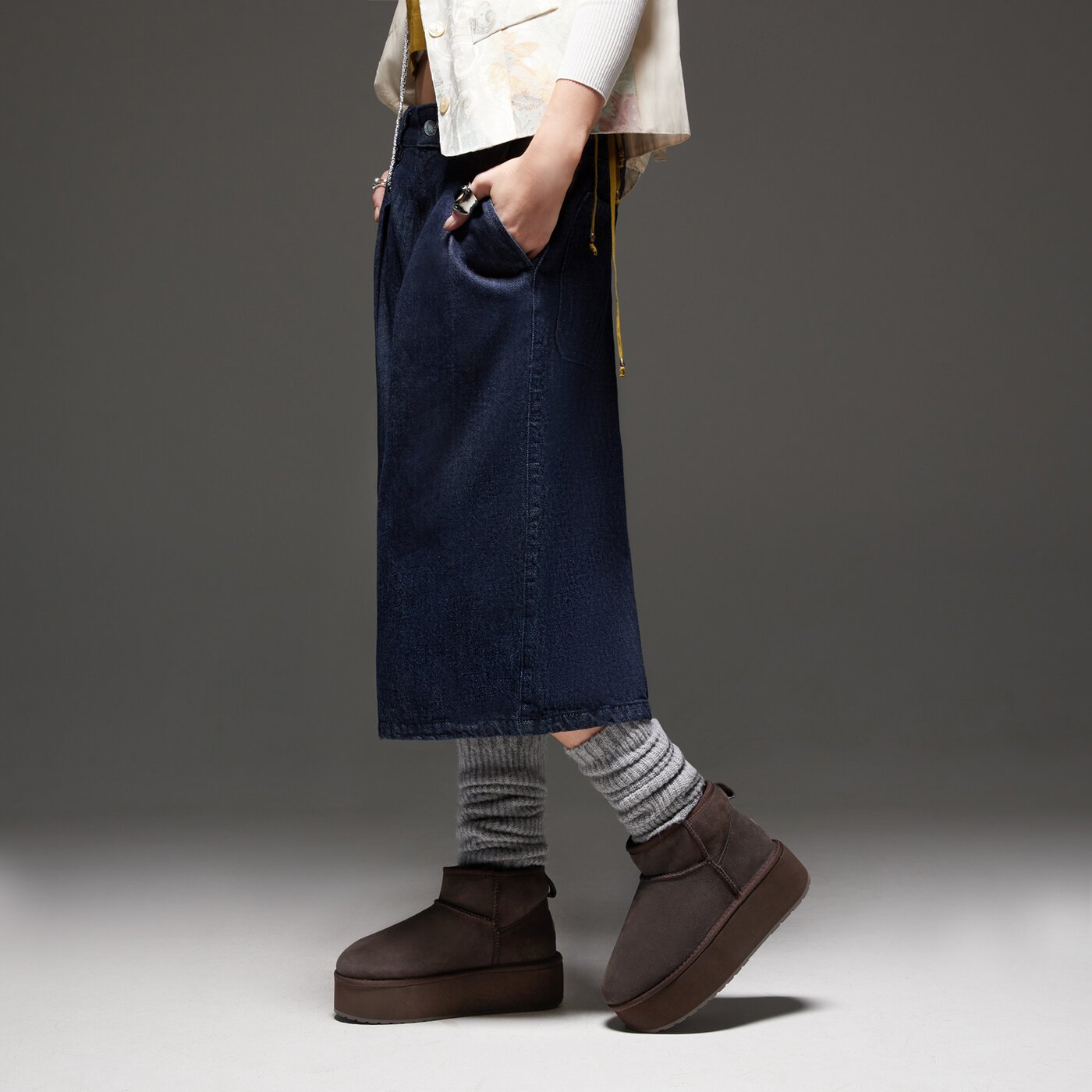 Дамски кежуал EMU AUSTRALIA STINGER MICRO FLATFORM w13082chocolate цвят кафяв