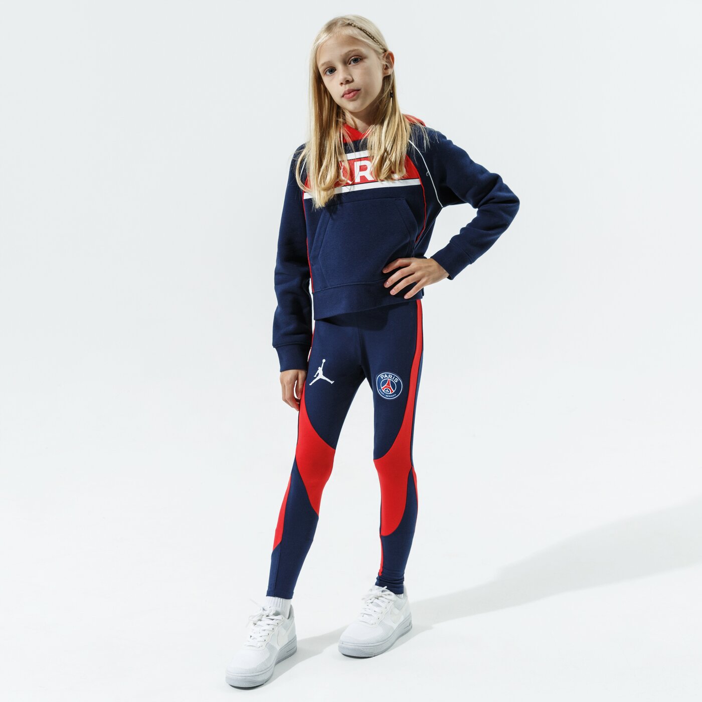 Детски панталони JORDAN КЛИН PARIS SAINT-GERMAIN LEGGING GIRL 45a728-u90 цвят тъмносин