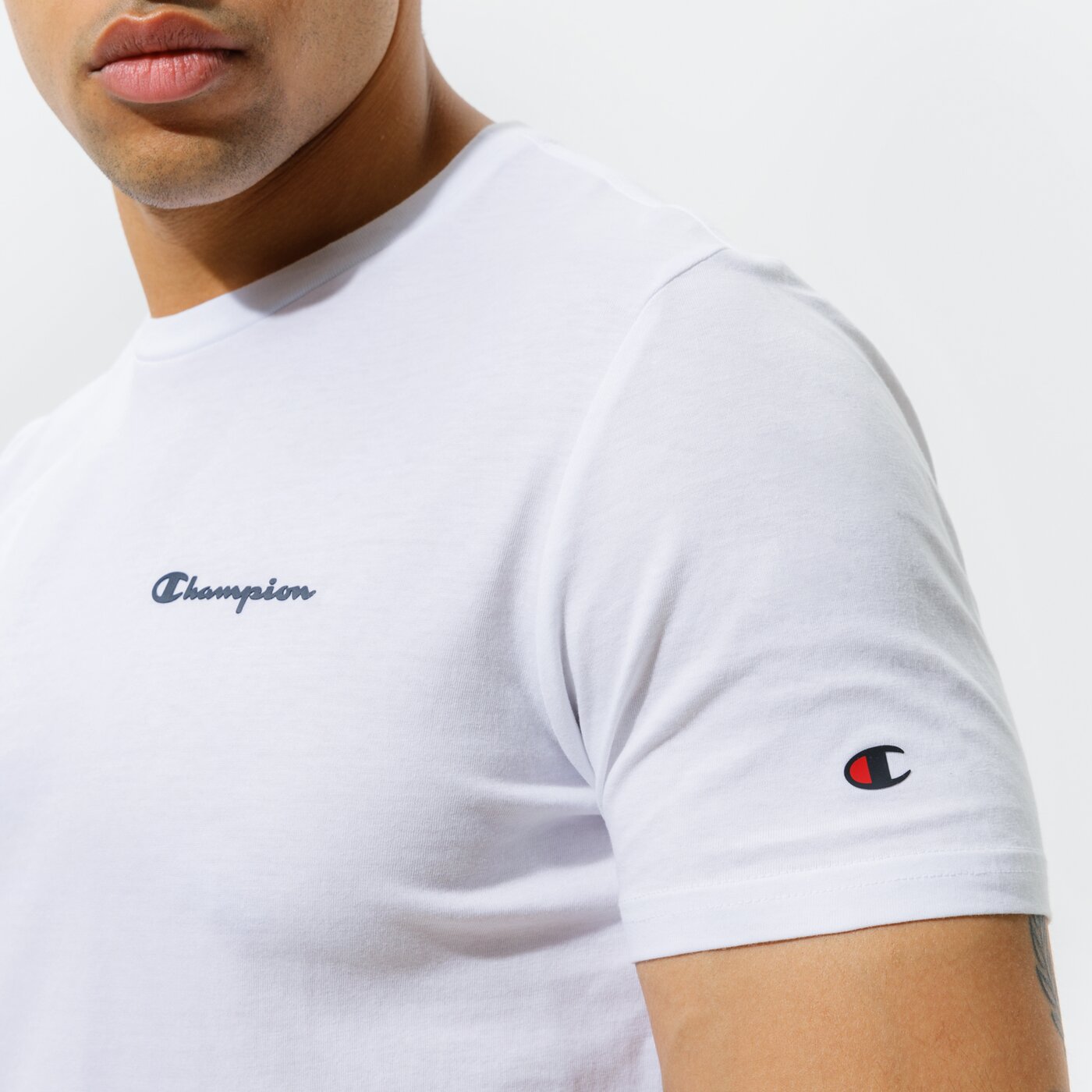 Мъжка тениска CHAMPION ТЕНИСКА CREWNECK ТЕНИСКА 214153ww001 цвят бял