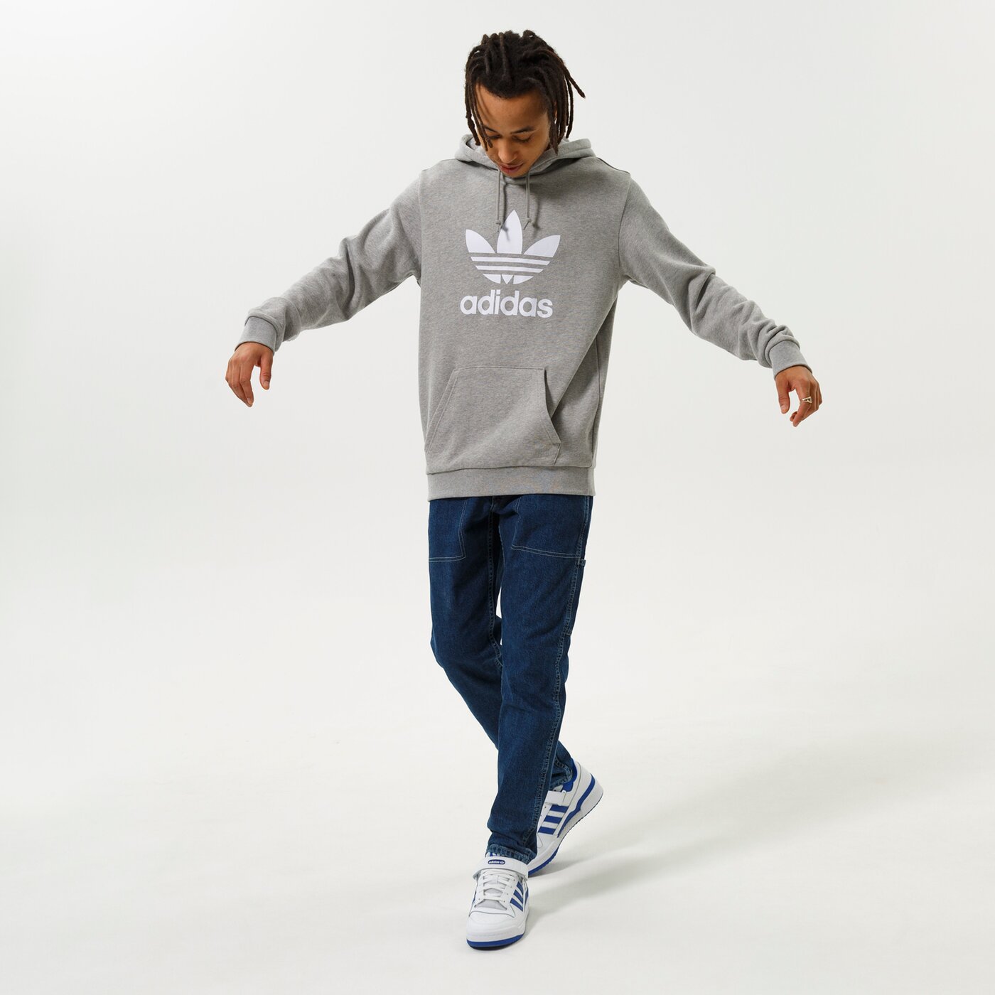 Мъжки суичър ADIDAS СУИТЧЪР С КАЧУЛКА TREFOIL HOODY h06669 цвят сив