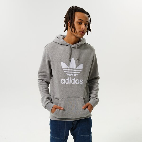 Мъжки суичър ADIDAS СУИТЧЪР С КАЧУЛКА TREFOIL HOODY h06669 цвят сив