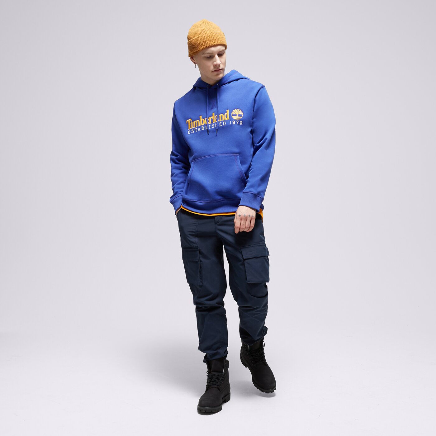 Мъжки суичър TIMBERLAND СУИТЧЪР С КАЧУЛКА LS 50TH ANNIVERSARY EST. 1973 tb0a6s5wed51 цвят син