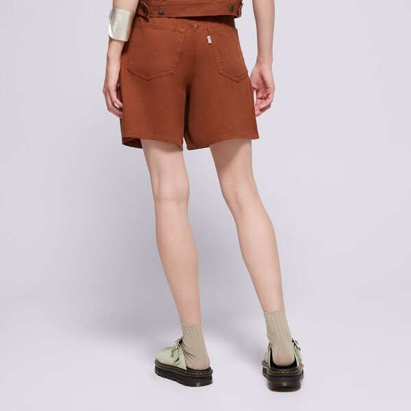 Дамски къси панталони LEVI'S ШОРТИ HIGH BAGGY SHORT a9311-0009 цвят кафяв