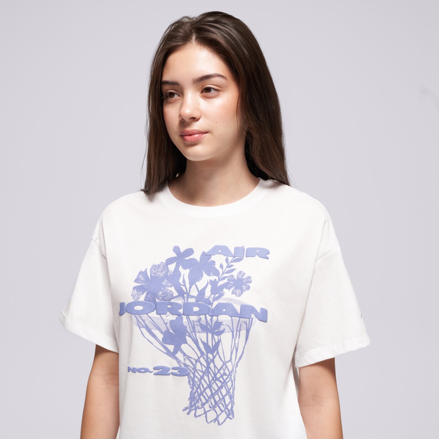 Детска тениска JORDAN ТЕНИСКА JDG JORDAN 23 FLOWERS SS TEE GIRL 45f165-001 цвят бял