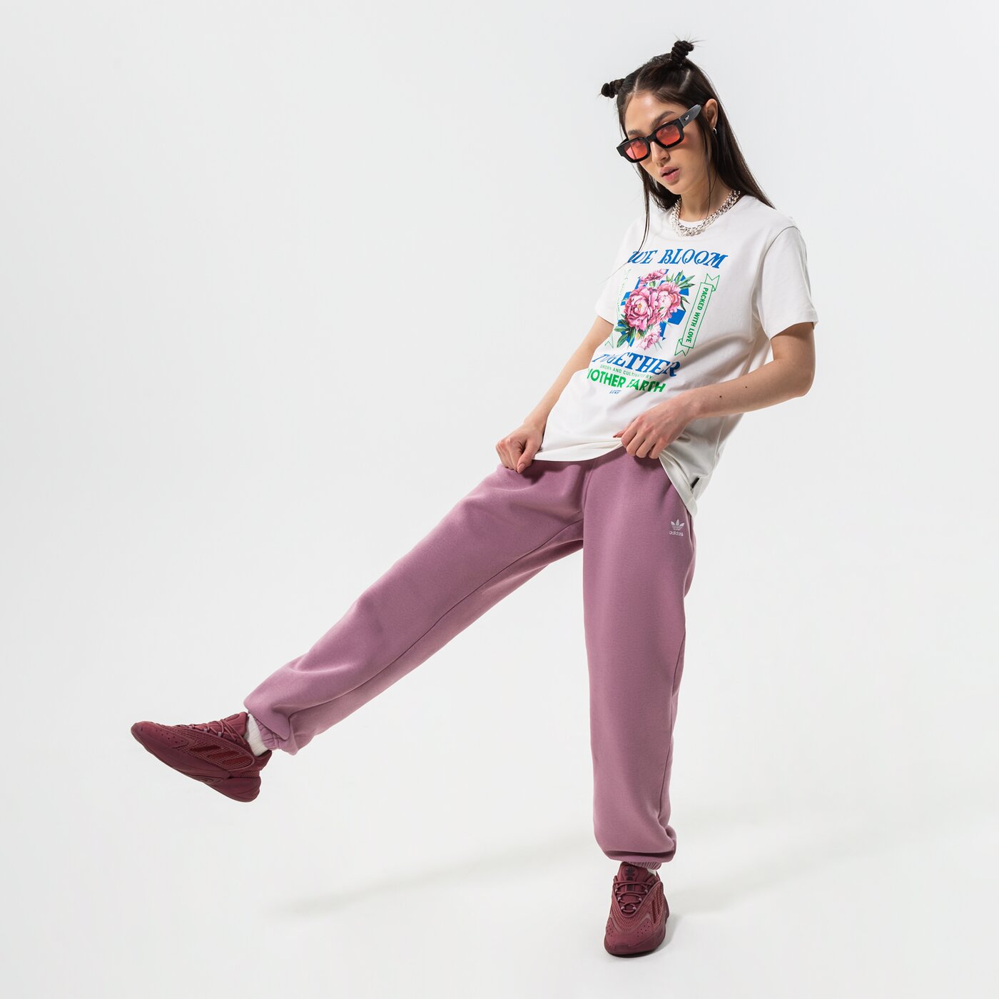 Дамски панталони ADIDAS ПАНТАЛОНИ PANTS hf7515 цвят розов