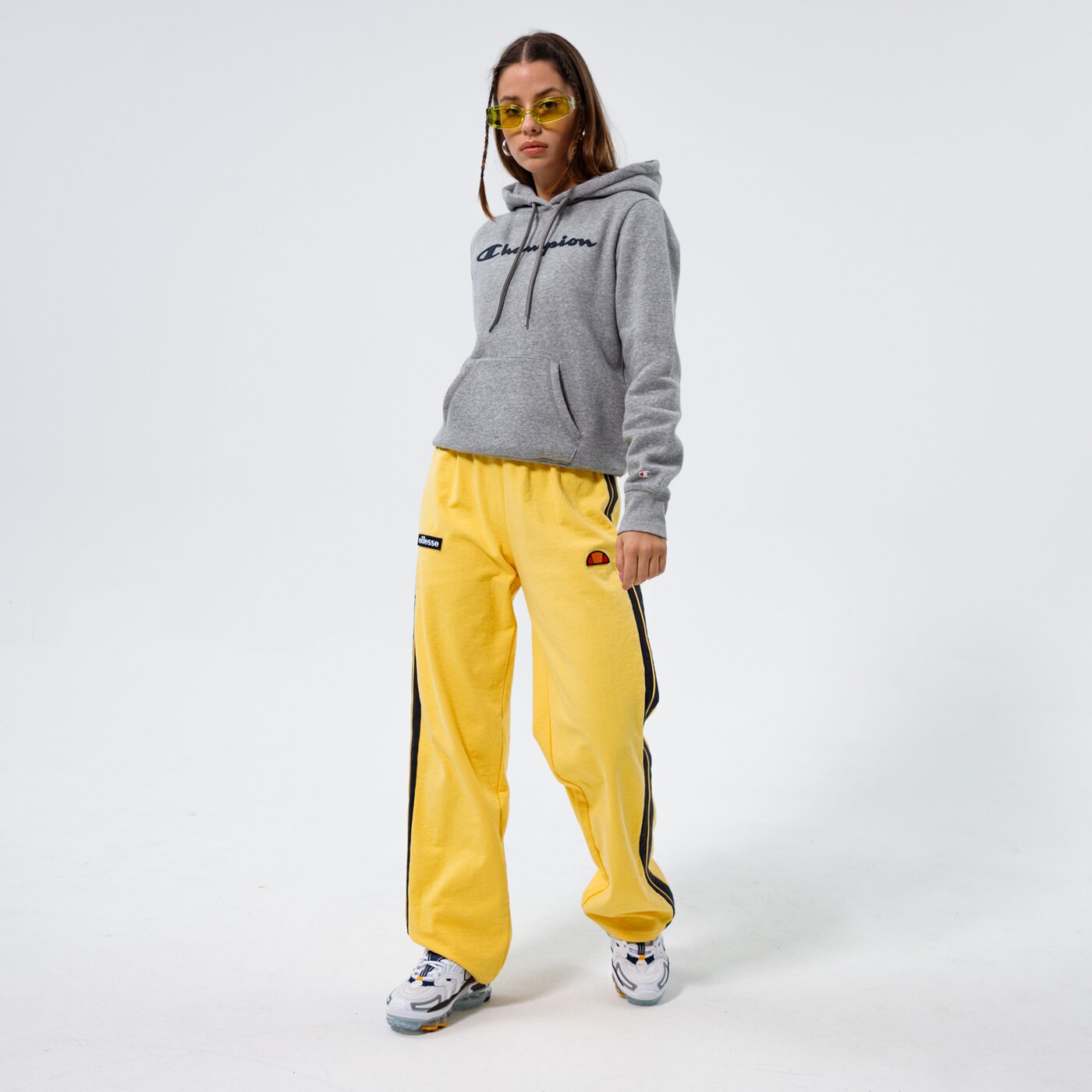 Дамски суичър CHAMPION СУИТЧЪР С КАЧУЛКА HOODED SWEATSHIRT 113207em006 цвят сив