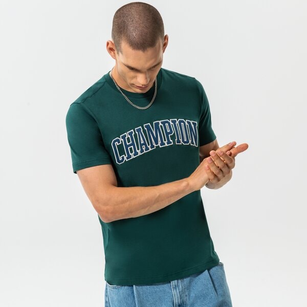 Мъжка тениска CHAMPION ТЕНИСКА CREWNECK ТЕНИСКА 217882gs569 цвят зелен