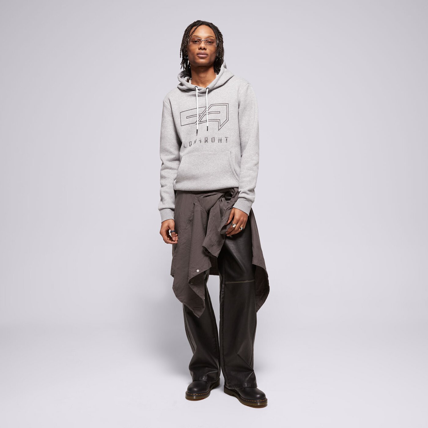 Мъжки суичър CONFRONT СУИТЧЪР С КАЧУЛКА LOGO HOODY GREY  cf121blm24002 цвят сив