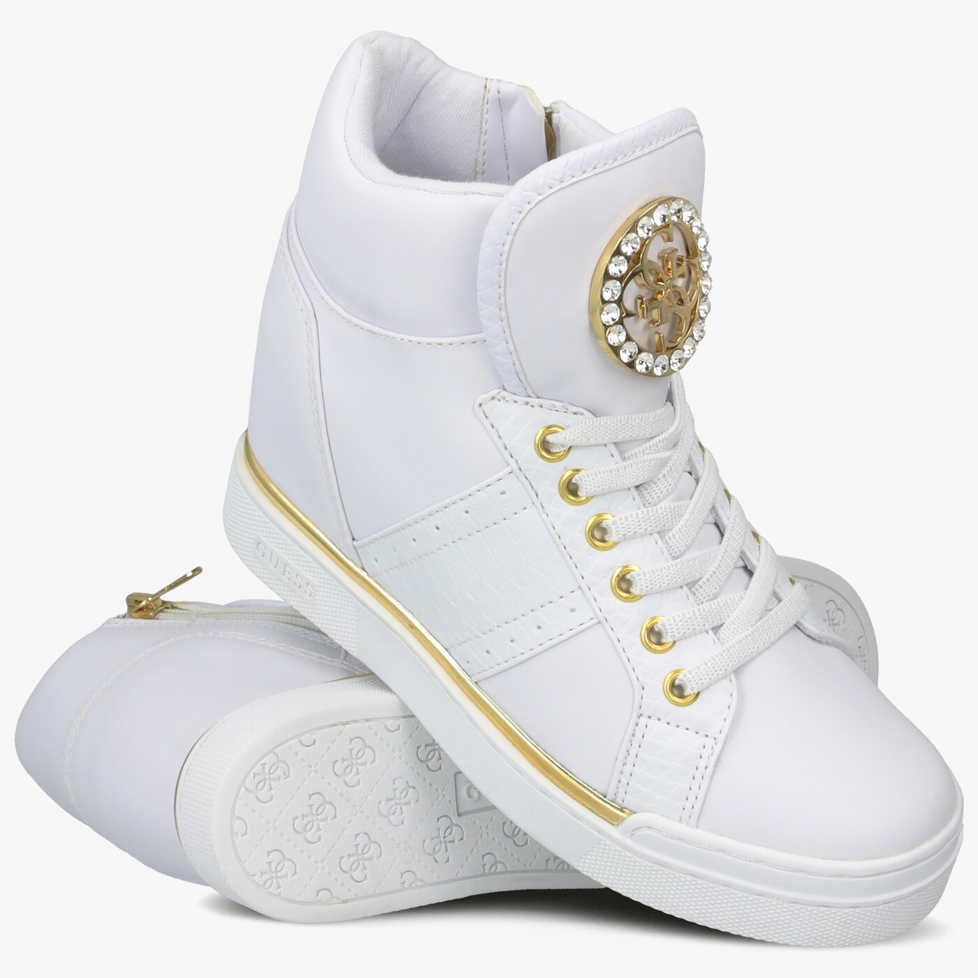 Дамски маратонки GUESS FREETA fl5freele12white цвят бял