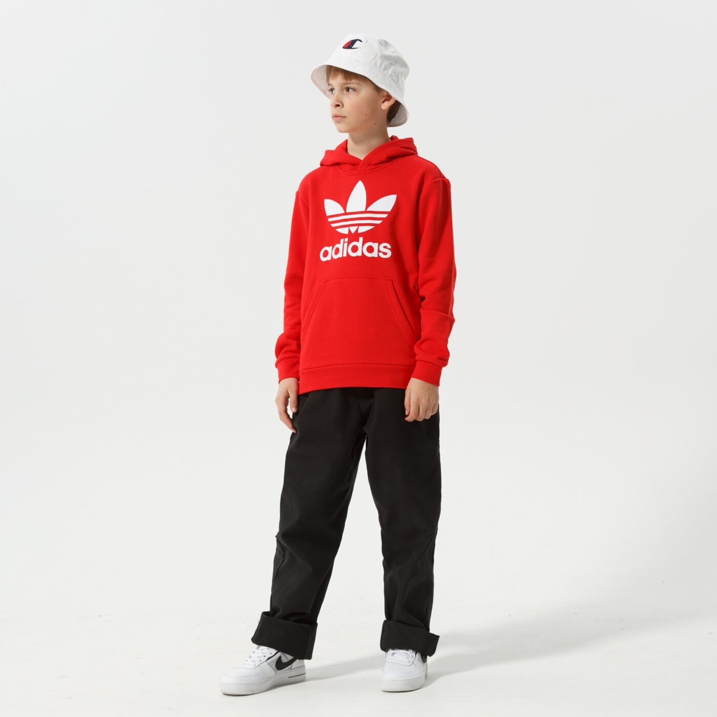 Детски суичър ADIDAS СУИТЧЪР С КАЧУЛКА TREFOIL HOODIE BOY hd2020 цвят червен