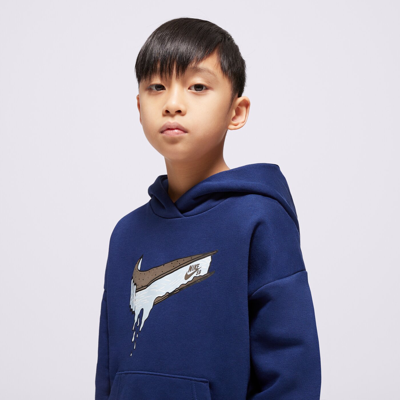 Детски суичър NIKE СУИТЧЪР С КАЧУЛКА K NIKE SB FLC HOODIE BOY hf8801-492 цвят тъмносин
